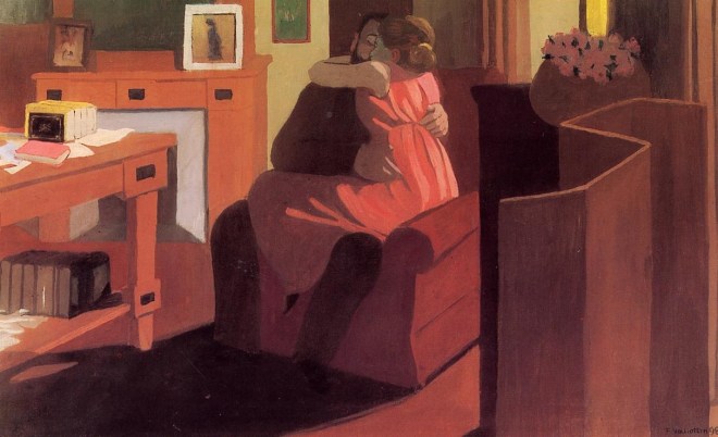 Felix Vallotton Interior with Couple and Screen - Intimacy